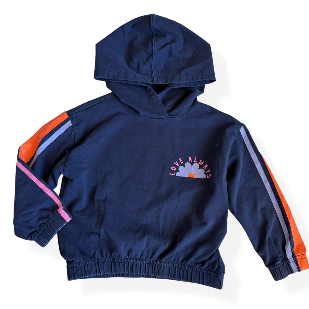 Hanna Andersson Navy Blue Love Always Hooded Top 100 cm US 4